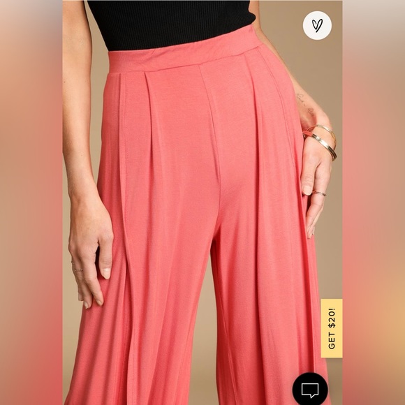 Lulus Knockout Coral Pink Wide Leg Pants - Picture 3 of 6